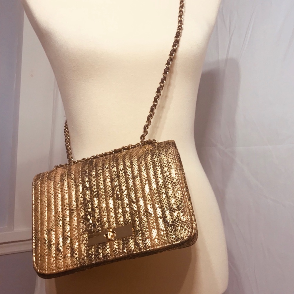 Sondra Roberts gold crossbody bag